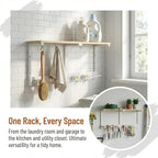 Upgraded Broom Holder Wall Mount with Shelf, Mop and Broom Organizer Wall Hanging, Cleaning Supplies Organizer with 5 Grippers, 4 Hooks and Vacuum Holder for Laundry Room, Garage, Kitchen - Image 4