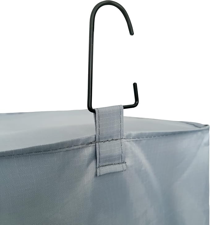 3 Shelf Hanging Closet Organizer Front Lip Design, Wider and Foldable Hanging Closet Wardrobe Storage Shelves with 4 Side Pockes, Clothes Handbag Shoes Accessories Storage, Gray - Image 9