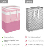 HomeHacks 2 Pack Large Laundry Baskets, Laundry Hampers Bags (Pink 88Lx2) | Waterproof, Freestanding, Collapsible Clothes Hamper with Reinforced Handles in Laundry Room, Dorm, Bathroom, Bedroom - Image 3