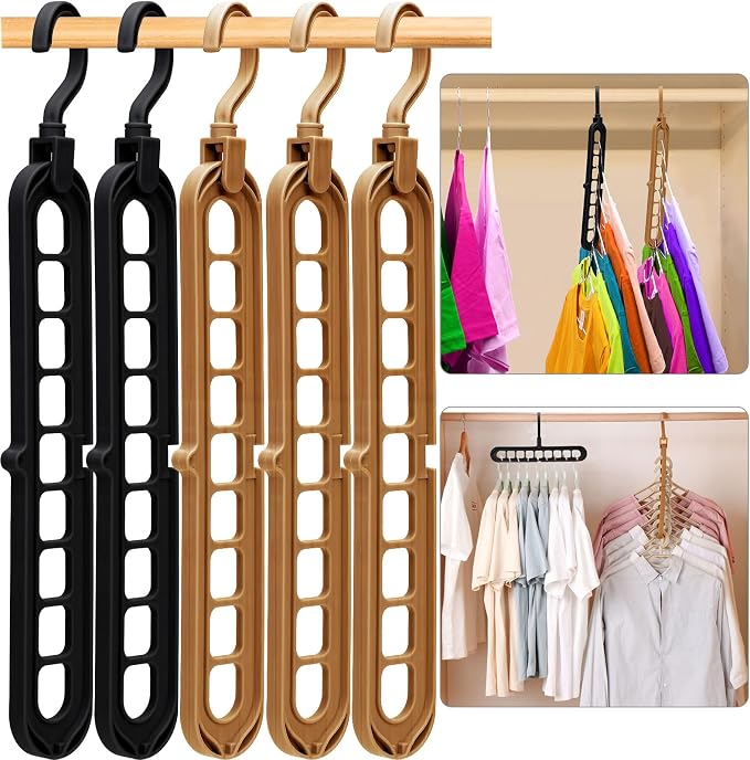 Closet Organizers and Storage,College Dorm Room Essentials, Multifunctional Organizer Magic Space Saving Hangers with 9 Holes Storage Organization for Wardrobe - Image 8