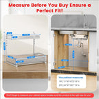 Petiza Metal Under Sink Organizer, Pull Out Cabinet Organizer Rack with Silk-Smooth Bottom Drawer, 5-Level Adjustable, Multi-Purpose Storage Shelf for Bathroom, Kitchen, Vanity, Pantry (2-Pack) - Image 2