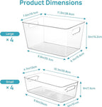 Vtopmart 8 Pack Clear Storage Bins Set for Pantry Organizer - Image 2