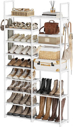 WOWLIVE 9 Tier 2-Column Shoe Rack, 30-35 Pairs Stackable White by WOWLIVE