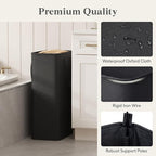 Lifewit Slim Collapsible Laundry Basket with Handles, 75L, Black - Image 4