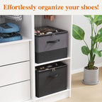 Lifewit Shoe Storage Organizer for Closet, Holder Box, 2 Pack, Black&Gray - Image 5