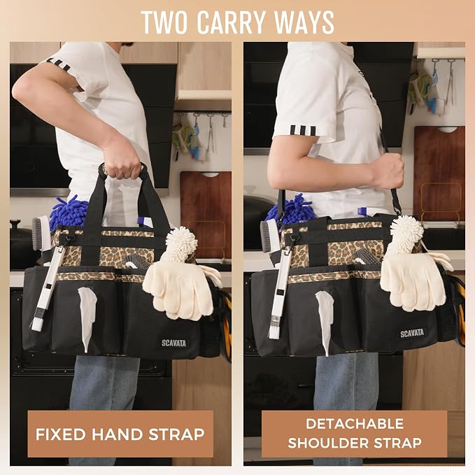 SCAVATA Compact Wearable Cleaning Caddy with Handle & Shoulder Straps - Image 6
