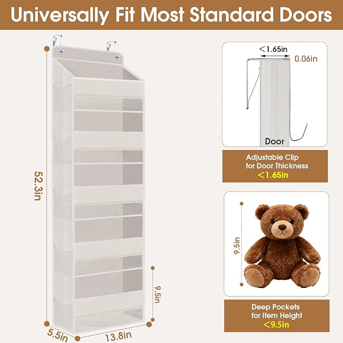Over The Door Organizer Storage behind Door Hanging Organizer for Nursery - Image 2