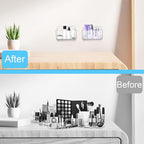 CGBE 2-Pack Cabinet Door Organizer, Self Adhesive Bathroom Shelves, Clear - Image 8