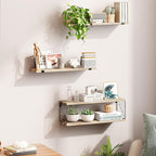 Fixwal 3+1 Tier Bathroom Floating Shelves Over Toilet, Light Brown - Image 6
