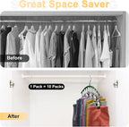 Legging Organizer for Closet, Metal Yoga Pants Hangers 1 Pack w/10 Clips Holds 10 Leggings, Space Saving Hanging w/Rubber Coated Closet Organizers and Storage, Green - Image 3