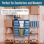 VENO Moving Bags, Wide Open Top, Clear Window, Classic Navy Stripe, 10 Pack - Image 8