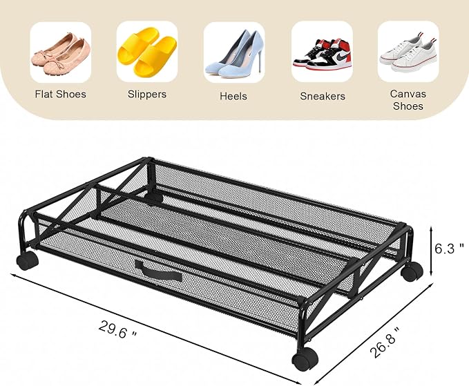 Under Bed Shoe Storage, Rolling Under-bed Storage Containers - Image 3