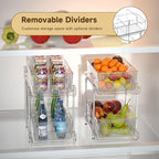 HIHEGD 2-Tier Bathroom Organizer with Dividers, Clear Under Sink and Pull-Out Cabinet Organizer for Kitchen and Pantry Storage - Image 5