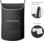 SAVERHO Black Hanging Laundry Hamper Bag, XL Door Hanging Hamper with Large Opening Laundry Hamper Storage Bag Large Size 36X22 Inch (Black) - Image 5