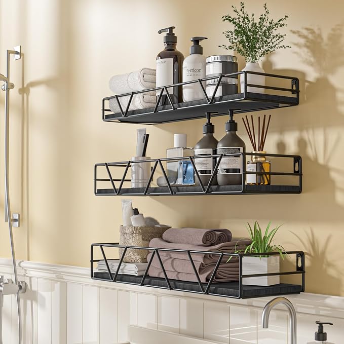 Floating Shelves Set of 3, Wood Wall Shelf, Farmhouse Shelf for Bedroom - Image 4