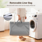 ELYKEN 3-Tier Vertical Rolling Laundry Hamper with Wheels & Removable Bags - Image 4