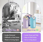 95L 3Pack Large Laundry Hamper, Foldable Laundry Basket with Handles, Dirty Clothes Basket in 600D Oxford Fabric, Clothes Hampers for Bedroom, Living Room, Bathroom, Purple + Navy Blue + Blue - Image 7