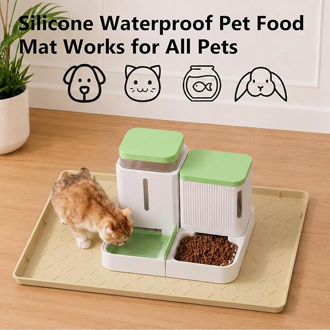 MateeyLife Silicone Waterproof Mat for Dog & Cat Food Mat 19"X12" - Image 4
