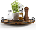 AMH 13-Inch Farmhouse Oak Lazy Susan Organizer, Walnut Finish by AMH
