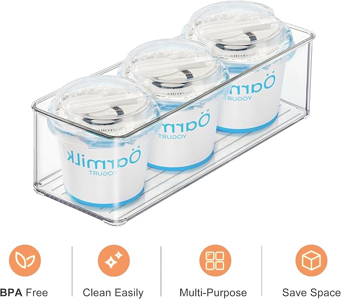 Heyuzb 4 PACK Freezer Organizer Bins Clear Stackable Storage Bins for Fridge Organization and Storage - Image 4