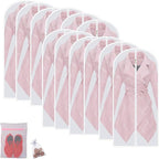 Hanging Garment Bags Hanging Clothes Bags (Set of 12) for Clothes Storage Bag with Zipper for Suit, Sweaters Travel Laundry Wardrobe Closet Garment Dust Cover Bags (White, 24'' x 48'') by HomeClean