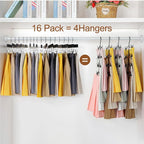 TOPIA HANGER 4 Tier Metal Skirt Hangers with Clips 80% Space Saving 2 Pack - Image 3