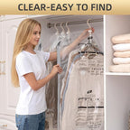 TAILI Hanging Vacuum Storage Bags for Clothes Space Saver 4 Combo Clear | Vacuum Seal Bags for Clothing Travel, Winter Clothes Storage Closet Organizers, Garment, Coats, Suits and Jackets - Image 6