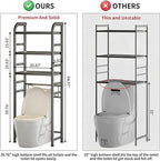 PureBox Over The Toilet Storage Rack,Heavy Duty Oval Tube Frame,21" W,Black - Image 2