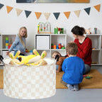 MAIZMZ Checkered Storage Basket Extra Large 80L Kids Hamper Baby Laundry Basket Waterproof Toys Car Organizer Collapsible Canvas for Home/Dorm/Pet/Office/Closet/Shelf/Gift Baskets - Image 6