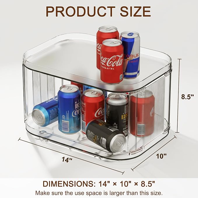 Lazy Susan Organizer for Cabinet, Pantry, Countertop (2 Tier 14" x 10" Clear - 1 Pack, Rectangular) - Image 2