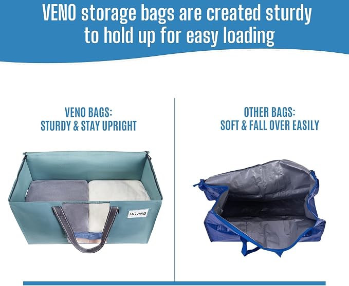 VENO Moving Bags, Wide Open Top, Clear Window, Light Blue, 10 Pack - Image 5