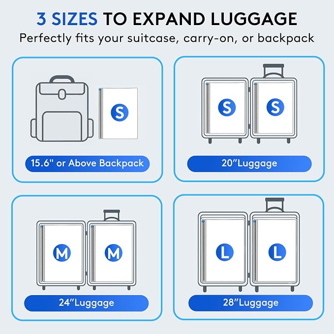 6 Packs Vacuum Bags for Travel with Rechargeable Pump, 3 Sizes Vacuum Seal Bags for Clothing, Compression Vacuum Travel Bags for Luggage, Vacuum Packing Bags for Closet Organization - Image 4