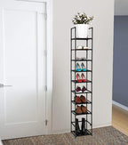 FIDUCIAL HOME 10 Tiers Vertical Shoe Rack 10 Pairs Skinny Shoe Shelf - Image 5