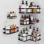 Youvip Corner Shower Caddy-No Drilling Shelves Wall Mounted, Black - Image 7