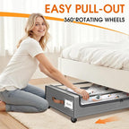 Under Bed Storage with Wheels 3Pack Storage Containers with Clear Window | Under Bed Drawers Rolling Under Bed Storage for Clothes,Shoes, Blankets (30.71 x 16.93 x 6.69 in, Light Grey) - Image 4