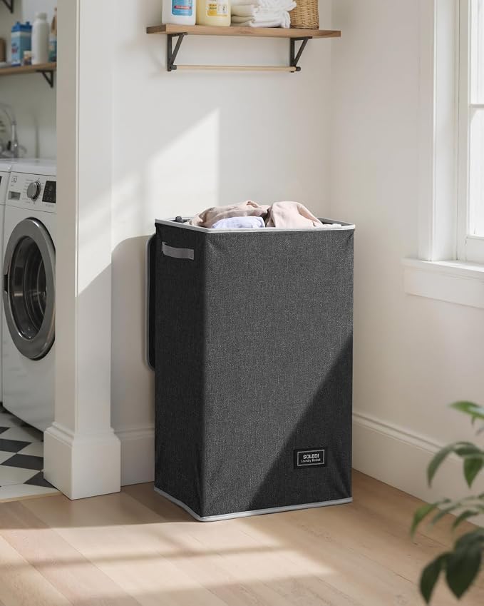 SOLEDI 90L Laundry Hamper with Lid, Large Collapsible Laundry Basket - Image 2