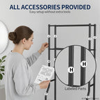 GloTika 3-Tier Over Toilet Storage Rack, Anti-Wobble, Black - Image 9