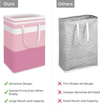 HomeHacks 2 Pack Laundry Baskets, Laundry Hampers Bags (Blue+Pink 75L) | Waterproof, Freestanding, Collapsible Clothes Hamper with Reinforced Handles in Laundry Room, Dorm, Bathroom, Bedroom - Image 3
