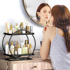 Bathroom Counter Organizer, 2-Tier Black Perfume Organizer Dresser - Image 2
