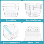 Vtopmart 15 PCS Clear Plastic Drawer Organizers Set, Vanity Organizer Trays - Image 7