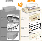 Under Bed Storage with Wheels 2Pack Storage Containers with Clear Window | Under Bed Drawers Rolling Under Bed Storage for Clothes,Shoes, Blankets (30.71 x 16.93 x 6.69 in, Beige) - Image 5