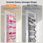 Yecaye 5-Tier Over The Door Organizer Dual-Column, 80lbs Load Stuffed Animal Storage of 10 Compartments, Heavy Duty Door Organizer Hanging for Bedroom Dorm Bathroom Pantry, Macaron Pink, 1 Pack - Image 4