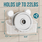 TAILI Shower Caddy Suction Cup Bathroom Organizer Shelves Frosted Clear 2pack - Image 2