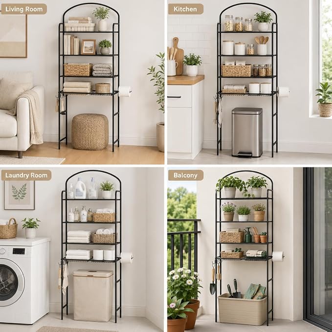 4-Tier Over The Toilet Storage, Bathroom Organizer - Image 7