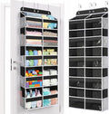 Yecaye 5 Tier Over The Door Organizer, Door Organizer with 10 Compartments | 20" W, Extra Large Behind Door Storage With 10 Side Pockets, 80lbs Heavy Duty, Clear Window, for Closet Bedroom Pantry, Black by Yecaye