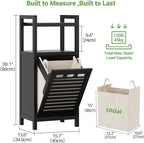 Homykic Tilt Out Laundry Hamper Cabinet, 10 Gal Bamboo Laundry Organizer - Image 7