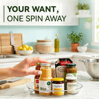 2 Pack Lazy Susan Turntable Organizer for Cabinet, 9.25'' Rotating Spice Rack Organization for Kitchen, Pantry, Bathroom, Vanity, Countertop, Medicine Storage, Seasoning Spice Organizer - Image 6