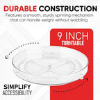 Oizeir Clear Lazy Susan Turntable Organizer (Pack of 4) 9 Inch Acrylic Rotating Storage for Cabinet, Pantry, Fridge, Bathroom, and Vanity Countertops - Image 3