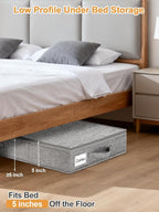 punemi 5 inch High Sturdy Low Profile Under Bed Storage, 2 Pack, Grey - Image 2