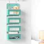 Simple Houseware 4 Clear Pocket Over Door Hanging Organizer, Turquoise - Image 4